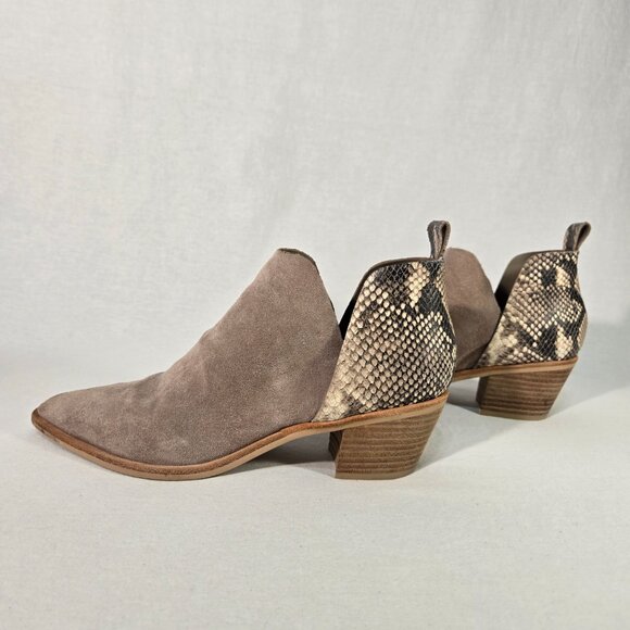 DOLCE VITA Sonni Boho Tan Suede/Snakeskin Ankle Booties Size 8.5 Exc. Condition! - Picture 2 of 16